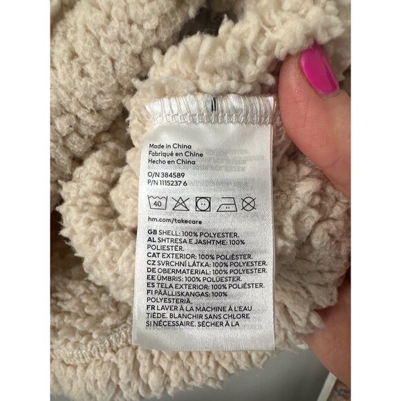 Harry Potter X H&M Hedwig Cream Sherpa Pullover Sweater Youth 12-14Y 100% Polyes - Picture 4 of 4